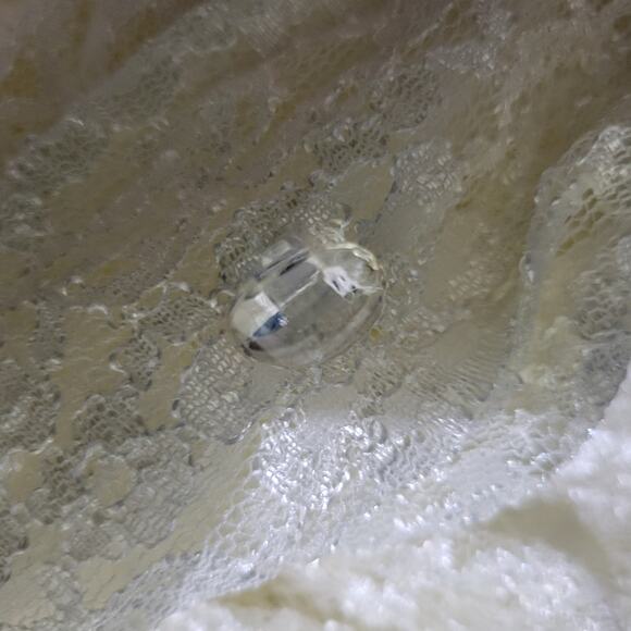 Vintage Lace Midi Dress White Ivory Button Front 80s Sheer Corset Lacing Medium - Picture 12 of 16